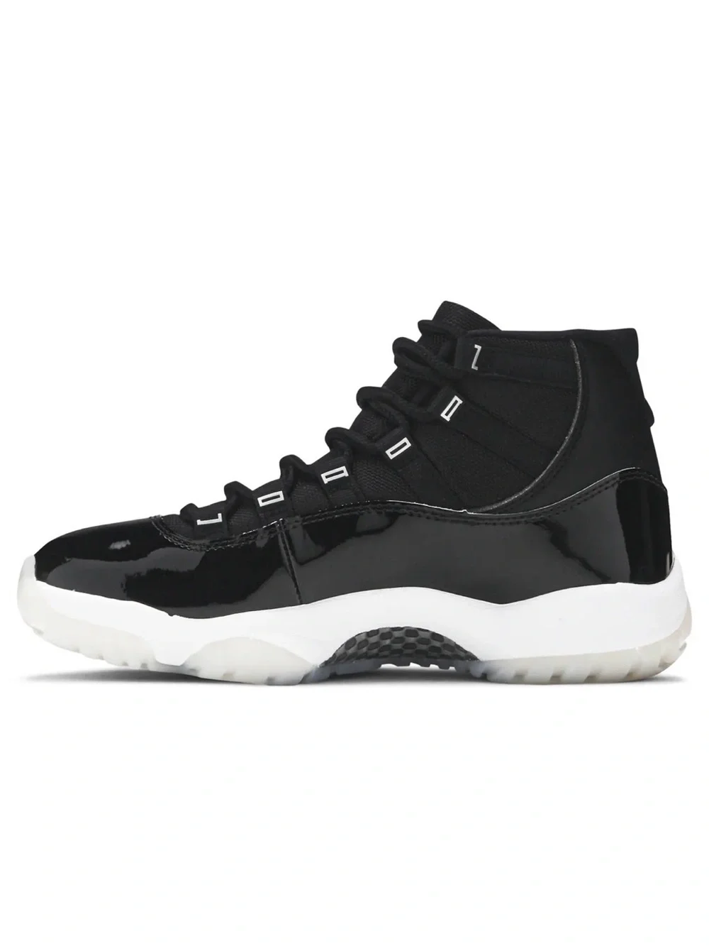 Jordan 11 Retro Woman  Black White Patent Leather High Top Sneakers